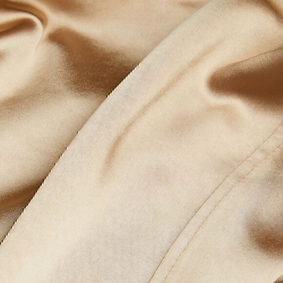 NWT GOOD AMERICAN Satin Tunic Shirt Beige Satin Small - Picture 5 of 6